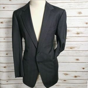 Zegna Blazer Jacket Coat Wool Mens 42L Striped euc